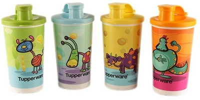 Tupperware Tupperware Willie N Friends Tumblers Set Of 4 330 ml Bottle Pack of 4, Multicolor, Plastic