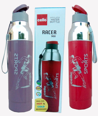 

Cello OPAQUE SERIES 900 ml Water Bottles(Set of 2, LIGHT PURPLE&RED)