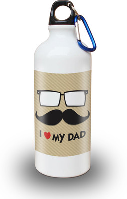 

Sky Trends Gift I Love My Dad With Red Heart 600 ml Water Bottle(Set of 1, White)