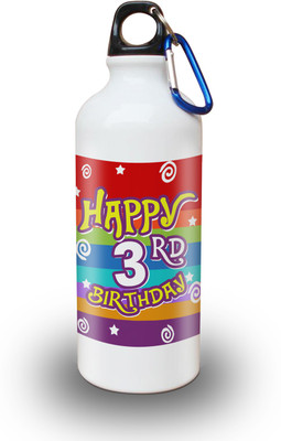 

Sky Trends Gift 3rd Happy Birthday 600 ml Water Bottle(Set of 1, White)