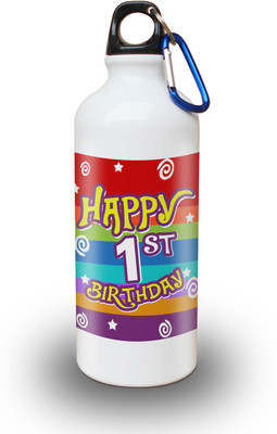 

Sky Trends Gift 1st Happy Birthday 600 ml Water Bottle(Set of 1, White)
