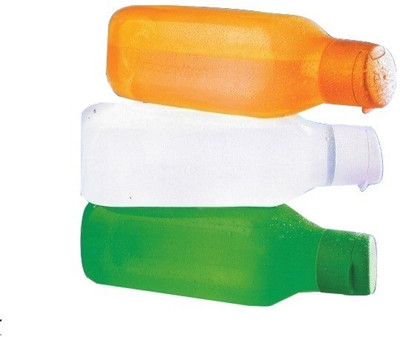 

Tupperware Freedom Square Fliptop 1000 ml Water Bottles(Set of 3, Saffron, White, Green)