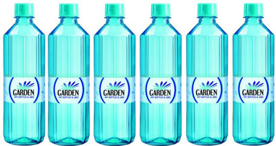 

Garden Polymer Classic 1000 ml Water Bottles(Set of 6, Sky Blue)