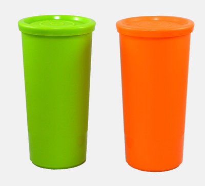 

Tupperware aqua 210 ml Water Bottles(Set of 2, orange, green)