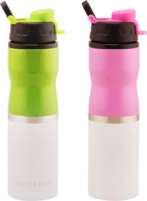 

wa.ter Easy carry 750 ml Water Bottles(Set of 2, Multicolor)