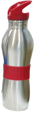 

Gift Studio Red Rubber Grip 750 ml Water Bottle(Set of 1, Silver)