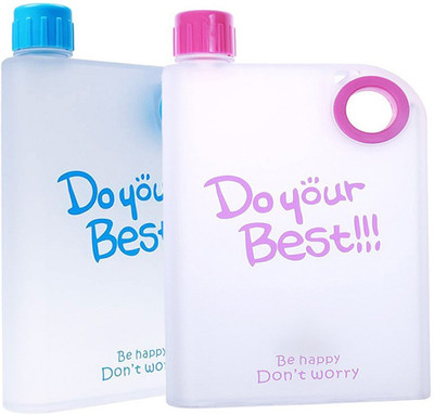 

Tuelip Opaque Series 380 ml Water Bottles(Set of 2, Multicolor)
