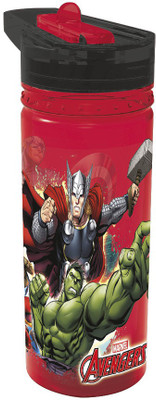 MARVEL Avenger 600 ml Water Bottle(Set of 1, Red, Black)