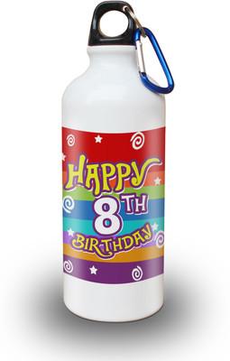 

Sky Trends Gift 8th Happy Birthday 600 ml Water Bottle(Set of 1, White)