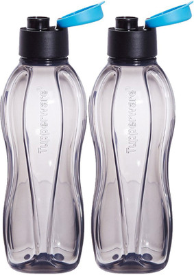 

Tupperware Flip Top 500 ml Water Bottles(Set of 2, Black, Blue)