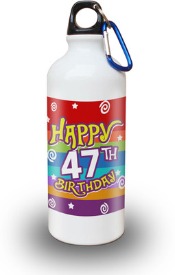 

Sky Trends Gift 47th Happy Birthday 600 ml Water Bottle(Set of 1, White)