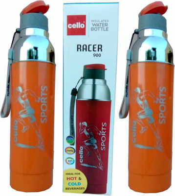 

Cello OPAQUE SERIES 900 ml Water Bottles(Set of 2, Orange)