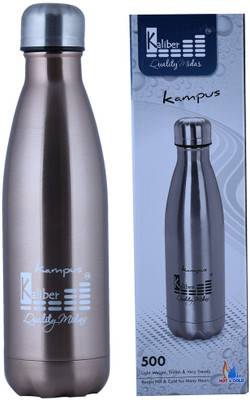 Kaliber Kampus - 500 Thermosteel -Gold - Double Body - Hot & Cold 500 ml Water Bottle(Set of 1, Gold)