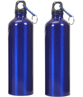 

Tuelip Aluminium Durable Sports Water Bottle For College,School Bottle 750 ML With Carabiner Pack Of 2 (Blue) 750 ml Water Bottles(Set of 2, Blue)