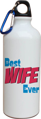 63% OFF on TIED RIBBONS Best Wife Ever Printed Gift 600 ml Water Bottle(Set of 1, White)