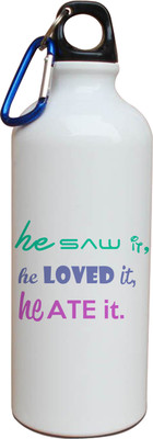 63% OFF on TIED RIBBONS he SAW it ,He Loved it , He ate it printed gift 600 ml Water Bottle(Set of 1, White)
