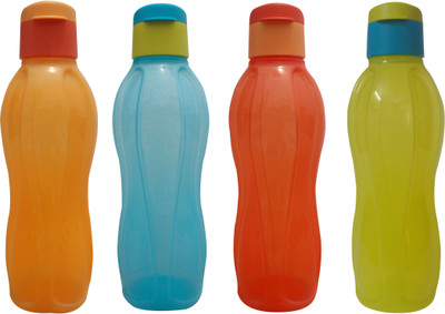 Tupperware Tupperware OPAQUE FlipTop 1 litter Water Bottles 4 pcs 1000 ml Bottle(Pack of 4, Red, Orange, Blue, Yellow)