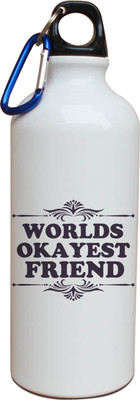 63% OFF on TIED RIBBONS Worlds Okayest Friends Printed Friendship day Gift 600 ml Water Bottle(Set of 1, White)