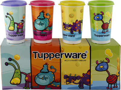 

Tupperware continer 330 ml Water Bottles(Set of 4, Multicolor)