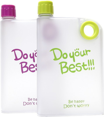 

Shridhar Notebook 380 ml Water Bottles(Set of 2, Pink, Green)