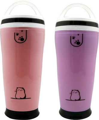 

Tuelip Opaque Series 400 ml Water Bottles(Set of 2, Multicolor)