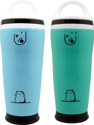 

Tuelip Opaque Series 400 ml Water Bottles(Set of 2, Multicolor)