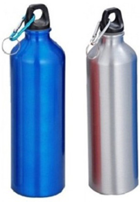 

Blue Birds opaque series 750 ml Water Bottles(Set of 2, Blue, Silver)
