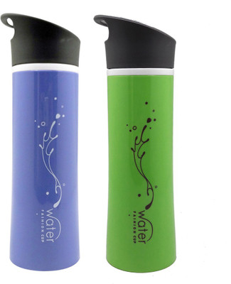 

Tuelip Opaque Series 380 ml Water Bottles(Set of 2, Multicolor)