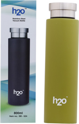 

H2O Vaccum 800 ml Water Bottle(Set of 1, Green)