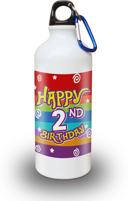 

Sky Trends Gift 2nd Happy Birthday 600 ml Water Bottle(Set of 1, White)