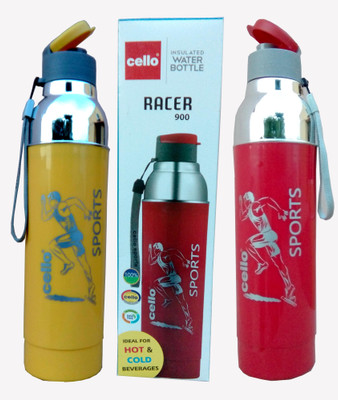 

Cello OPAQUE SERIES 900 ml Water Bottles(Set of 2, YELLOW N RED)