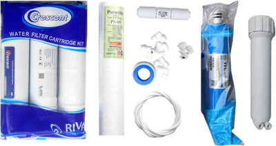 

Crescent 1 year RO Service kit with Inline set, Micro TFC 80 GPD membrane, Housing (MH), Spun and other accessories Solid Filter Cartridge(0.001, Pack of 10)