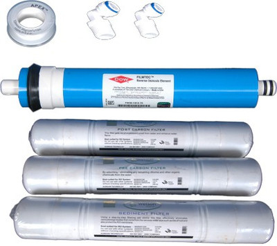 

Wellon Ro Gold inline Set 3 Pics.Dow 75 GPD Membrane + Teflon Tape + 2 Elbow Solid Filter Cartridge(0.6, Pack of 7)