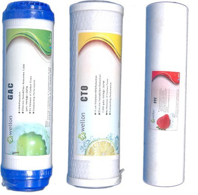

Wellon GAC 10'' + CTO 10'' + PP 10'' For RO Water Purifiers Solid Filter Cartridge(5, Pack of 3)