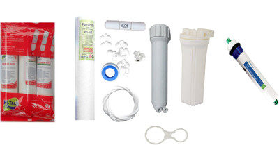 

Hi Tech 1 Year RO Service Kit with Inline set, Pentair 75 GPD membrane, Bowl, MH, Spun and Other Accessories Solid Filter Cartridge(0.001, Pack of 10)