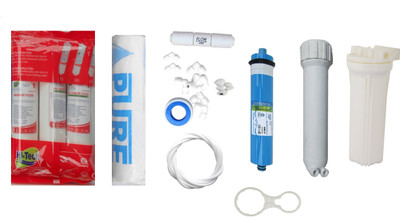 

Hi Tech 1 Year RO service Kit with Inline set, 75 GPD membrane, MH, Bowl, Pure Spun and accessories Solid Filter Cartridge(0.001, Pack of 12)