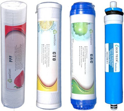 

Wellon PP10'' = GAC 10'' + CTO 10'' + Nech tech 80 GPD membrane Solid Filter Cartridge(8, Pack of 4)