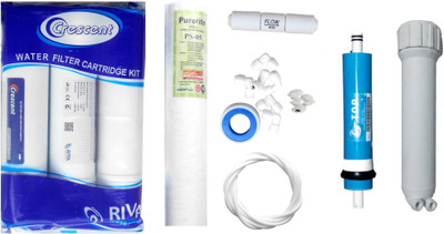 

Crescent 1 year complete Ro service kit with Inline set, C-TOP 80 GPD membrane, Housing, Spun and Other Accessories Solid Filter Cartridge(0.001, Pack of 10)