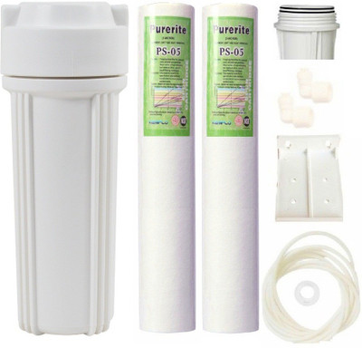 

BalRama Pre Filter Housing Set DOR Double O Ring Prefilter Bowl with Wall Mounting Clamp + Spun Kemflo Filter 2pc + Pipe + Teflon Tape with Solid Filter Cartridge(0.5, Pack of 8)
