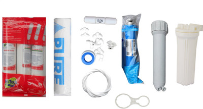 

Hi Tech 1 Year RO service Kit with Inline set, TFC-Micro (MCM) 80 GPD membrane, Bowl, MH, Pure Spun and Accessories Solid Filter Cartridge(0.001, Pack of 12)