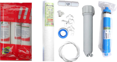 

Hi Tech 1 Year RO Service Kit with Inline set, 80 GPD membrane, MH, Spun and Other Accessories Solid Filter Cartridge(0.001, Pack of 8)