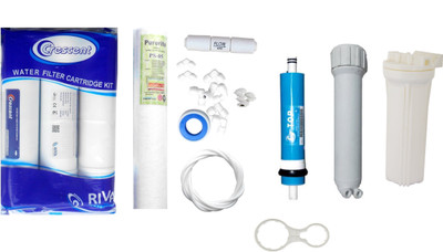 

Crescent 1 Year RO Service Kit with C-TOP 80 GPD Membrane, Inline Set, Bowl, MH, Spun & Other Accessories Solid Filter Cartridge(0.001, Pack of 12)