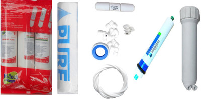 

Hi Tech 1 Year RO service Kit with Inline set, Pentair 75 GPD membrane, Housing (MH), Pure Spun and Other Accessories Solid Filter Cartridge(0.001, Pack of 8)