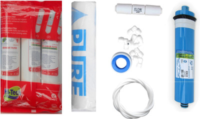 

Hi Tech 1 Year RO service Kit with Inline set, 75 GPD membrane, Pure Spun and Other Accessories Solid Filter Cartridge(0.001, Pack of 7)