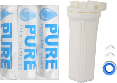 

Pure 10” Spun candle 5 Micron 3 pcs with Bowl, Elbo and Teflon tape for water purifier Solid Filter Cartridge(5, Pack of 7)