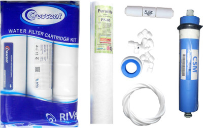 

CRESCENT INLINE SET WITH CSM 80 GPD MEMBRANE. FR, PIPE, ELBO. AND TEFLON TAPE, Solid Filter Cartridge(0.001, Pack of 9)