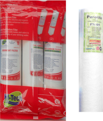 

Purerite 1 year service kit with Hi-tech Inline set and Spun Solid Filter Cartridge(0.001, Pack of 4)