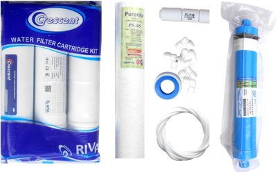 

Crescent 1 Year RO service Kit with Inline set, Hi-tech 80 GPD membrane, Spun and Other Accessories Solid Filter Cartridge(0.0001, Pack of 7)