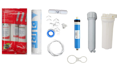 

Hi Tech 1 Year RO service Kit with Inline set, Vontron 75 GPD membrane, MH, Bowl, Pure Spun and Accessories Solid Filter Cartridge(0.001, Pack of 12)