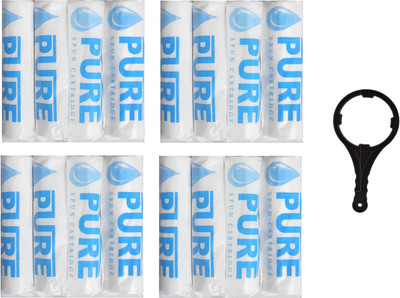 

Pure 10” Spun candle 5 Micron 16 pcs with Spanner for water purifier Solid Filter Cartridge(5, Pack of 17)